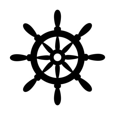 Steerling tekerlekli solhouette - beyaz izole vektör işareti