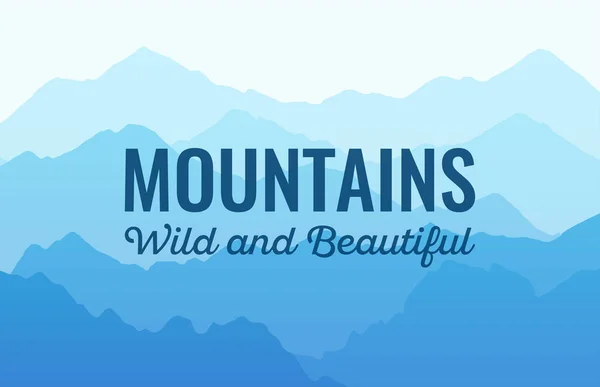 Mountauns, άγρια και όμορφη, διάνυσμα γραφικό τοπίο — Διανυσματικό Αρχείο