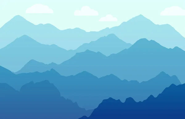 Γραφική πανοραμική θέα με βουνά - όμορφη διάνυσμα φόντο — Διανυσματικό Αρχείο