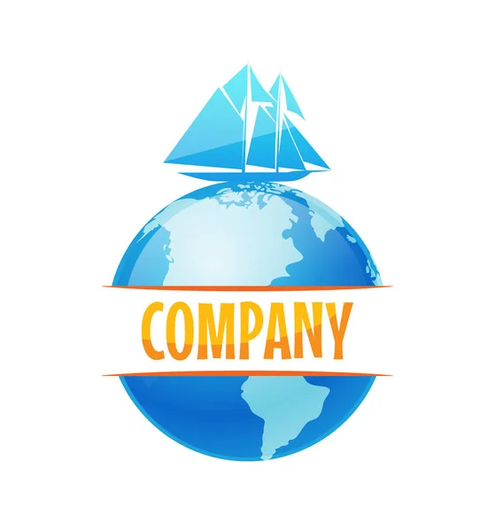 Векторный Логотип Компании Доставка Круизное Путешествие Иллюстрация Глобального Изолированы Белом — стоковый вектор