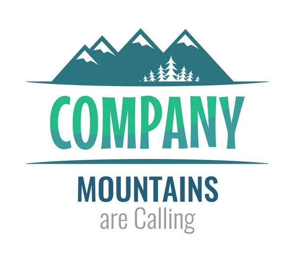 Βουνά που καλείτε - αισθητή διάνυσμα λογότυπο με βουνά για ταξιδιωτική εταιρεία — Διανυσματικό Αρχείο