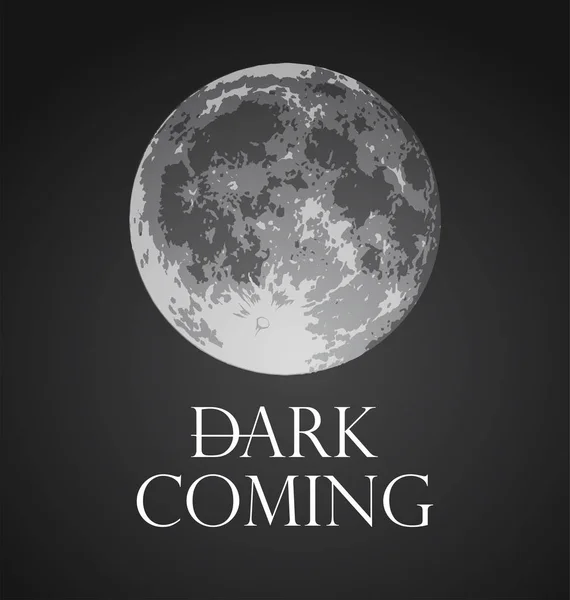 Dark Coming, Vector illustration of Full Moon. — Stock Vector