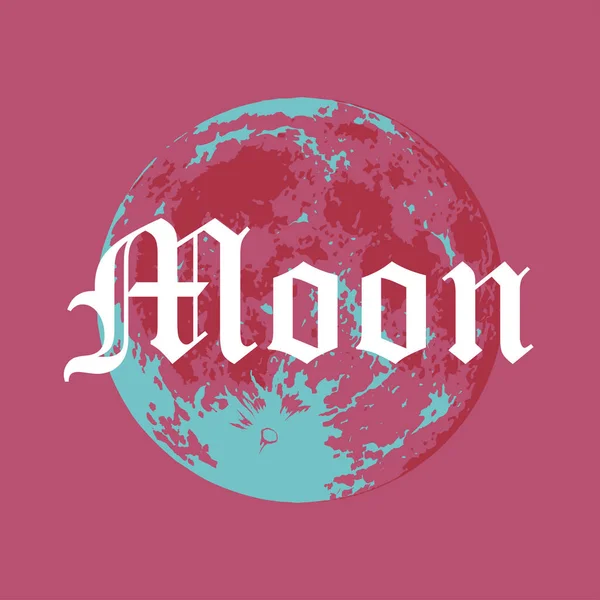 Luna llena, ilustración vectorial de la luna en estilo creativo moderno — Vector de stock