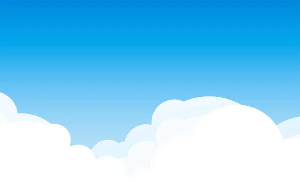 Fundo do vetor com paisagem nublada no dia ensolarado - Céu azul com área de espaço de cópia — Vetor de Stock