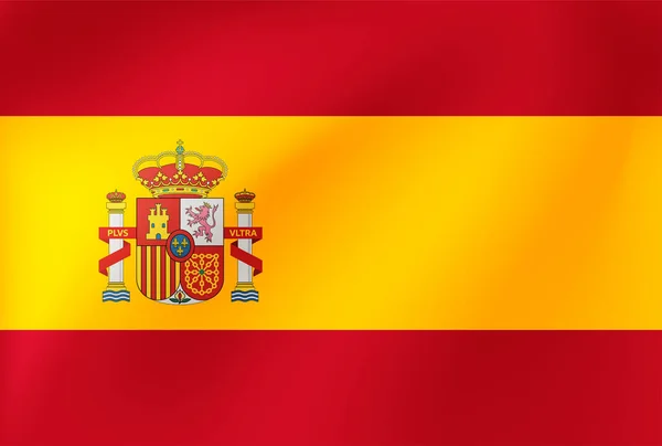 Ispanya 'nın Ulusal bayrağı. Dalgalı doku ile güzel Illustration. — Stok Vektör