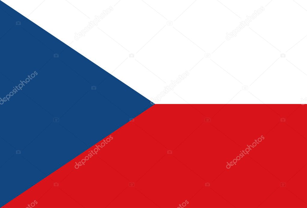 Vector national flag of Czech Republic. Illustration for sports competition, traditional or state events.