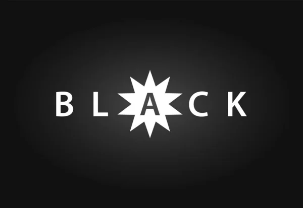 Preto, Logotype emblema ilustração com estrela sobre fundo preto —  Vetores de Stock