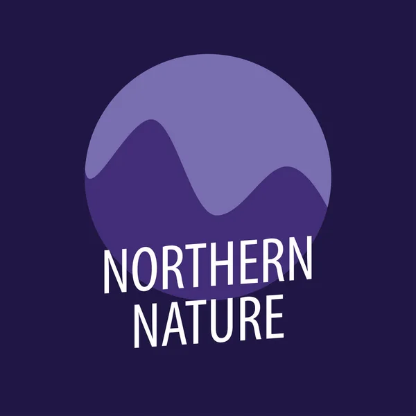 Rundes Emblem der nördlichen Natur für Reiseunternehmen oder Zeitschrift über Natur oder Reisen, Klettern und Wandern — Stockvektor