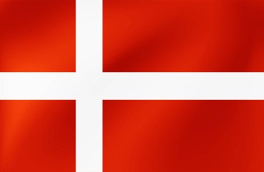Vector national flag of Denmark. Illustration for sports competition, traditional or state events. clipart