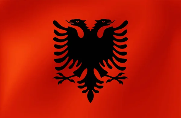 Arnavutluk'un vektör ulusal bayrağı. Spor müsabakaları, geleneksel veya devlet etkinlikleri için illüstrasyon. — Stok Vektör