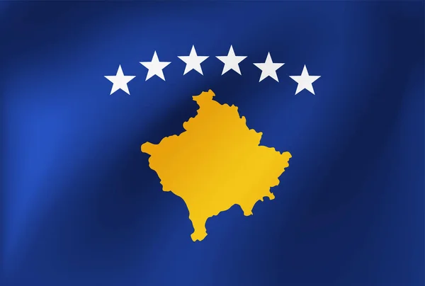 Koszovó nemzeti zászlója. Illusztráció a sportverseny, a hagyományos vagy állami rendezvények. — Stock Vector