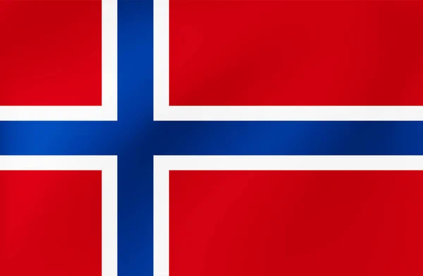 Wavy flag of Norway for site, sports, travel, state events. Vector illustration — Stock Vector