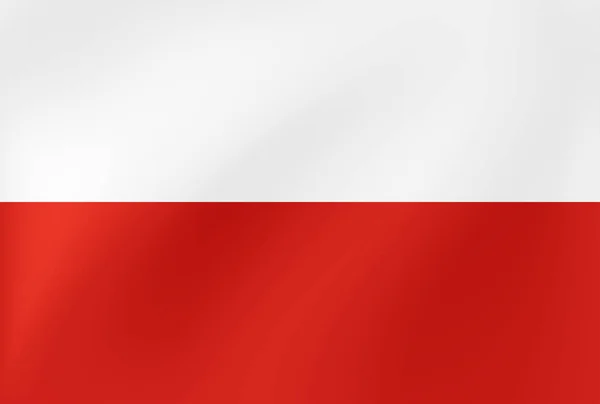 Bandera ondulada de Polonia para el sitio, deportes, viajes, estado y otros eventos. Ilustración vectorial — Vector de stock