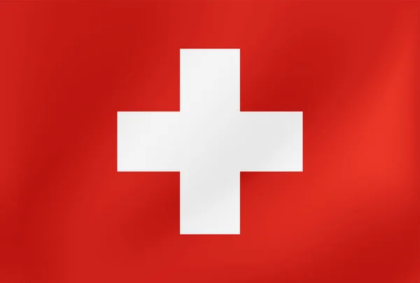 Vector national flag of Switzerland. Illustration for sports competition, traditional or state events. — Stock Vector