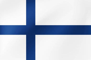 Finlandiya Ulusal Bayrağı, tatiller ve diğer etkinlikler için Vektör illüstrasyon.