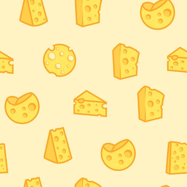 Cheese seamless pattern of appetizing milk product — Stock Vector