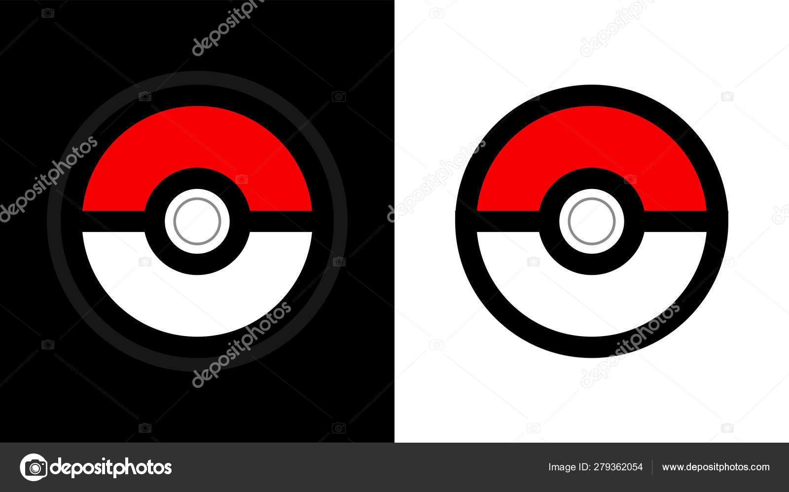 Pokeball icon vector isolated on white background, logo concept of