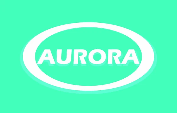 Aurora, emblema redondo blanco para viajes o tienda de ropa y cualquier negocio — Vector de stock