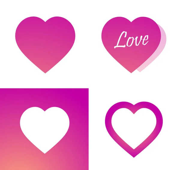 Icono de corazón rosa - Pegatina con símbolo de amor sobre fondo blanco y rosa - Vector — Vector de stock