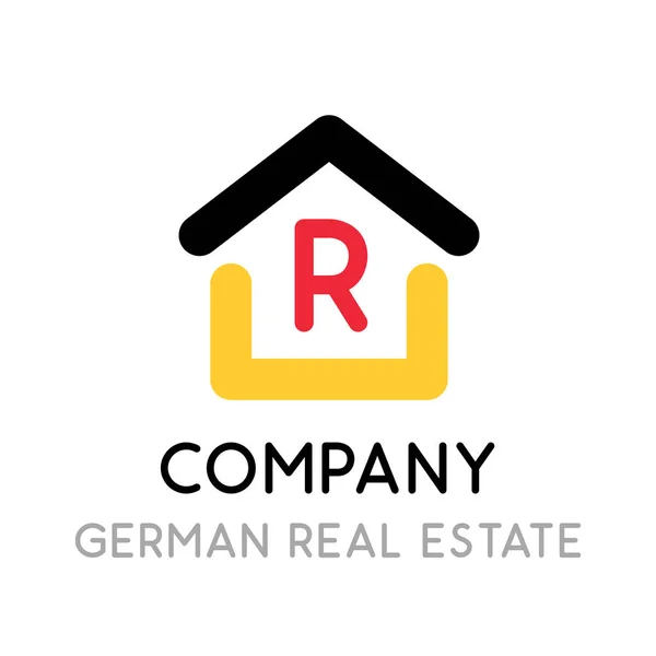 Logo para Real Estate Company en Alemania. Símbolo vectorial se ve muy bien tanto en el sitio y en la aplicación móvil . — Vector de stock