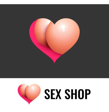 Sex Shop veya Yetişkin video ile site için Vektör logosu.