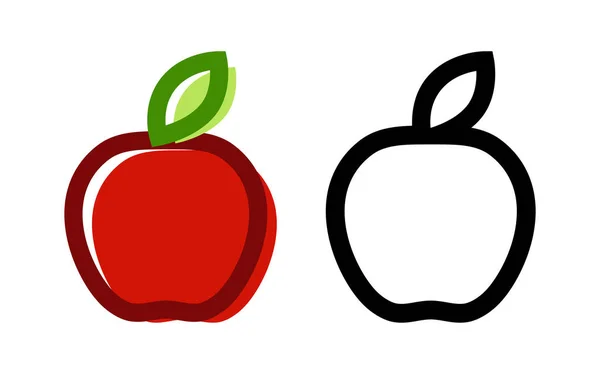 Icono vectorial de Fresh Apple. Ilustración colorida de fruta aislada en blanco . — Archivo Imágenes Vectoriales