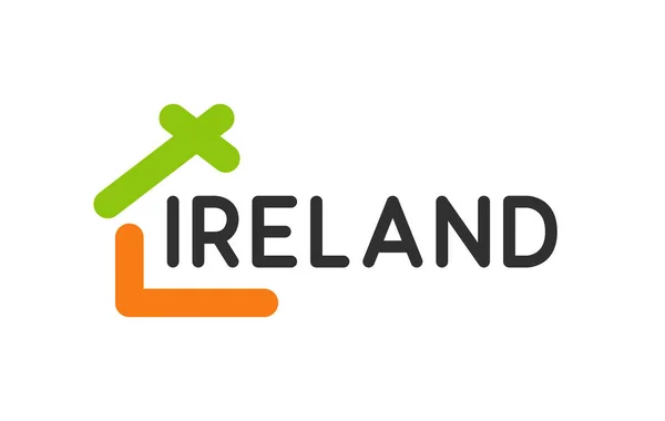 Logotipo creativo con casa para la compañía inmobiliaria en Irlanda . — Vector de stock
