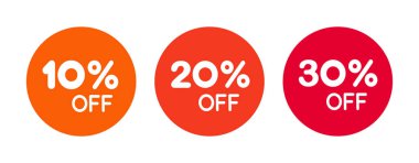 Satış ve İndirim etiketleri yuvarlak şekil yalıtılmış set