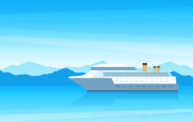 Seyahat güzel bir büyük beyaz Cruise Ship görünümü
