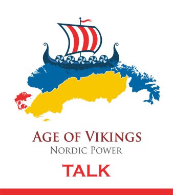 İskandinavya ve Vikingler tarihi üzerine bir konuşma ders için poster tasarımı.