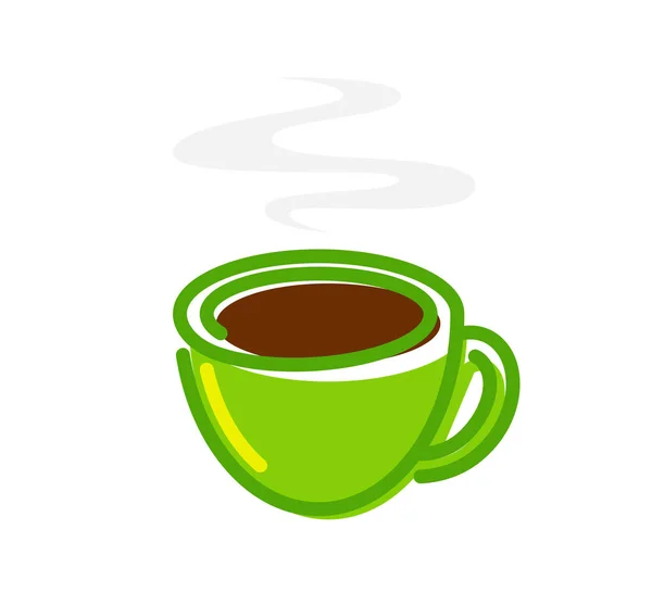 Taza caliente de té fresco - La ilustración vectorial demuestra aroma fresco y estilo de vida vigoroso . — Archivo Imágenes Vectoriales