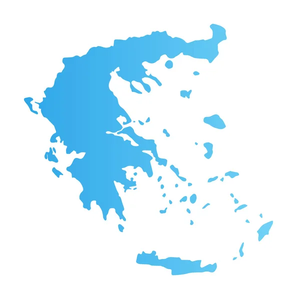 Grecia silueta, vector plano ilustración color azul aislado en blanco . — Archivo Imágenes Vectoriales