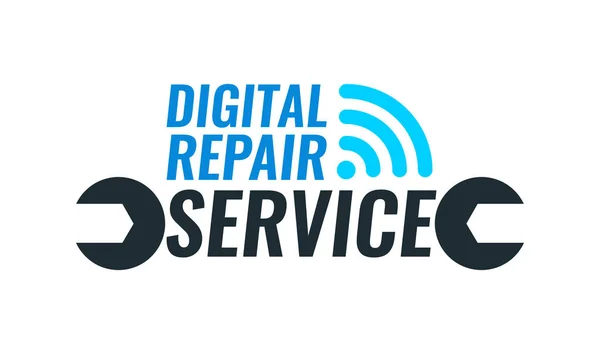 Plantilla de logotipo vectorial para servicio de reparación de equipos digitales . — Archivo Imágenes Vectoriales