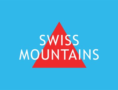 Swiss Mountains, Alps - Dağlara turlar düzenlemek için Vektör yaratıcı rozeti - Sembol mavi renk izole.