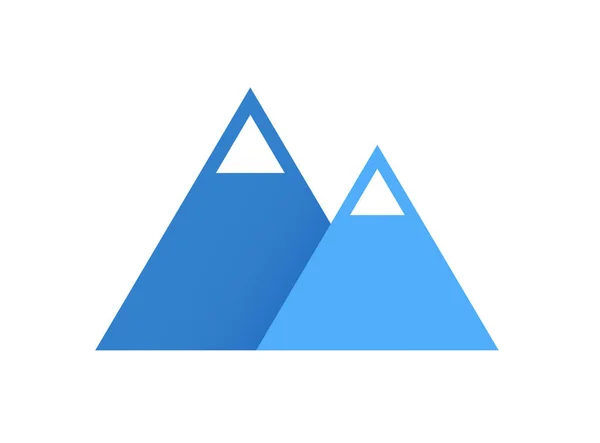 Montañas azules, logo vectorial plano. Icono ilustración — Vector de stock