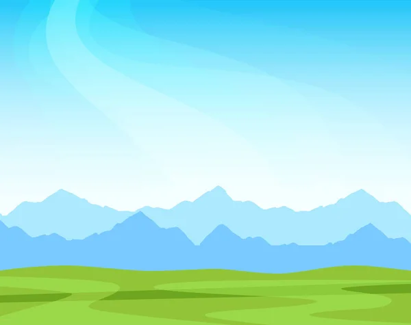 Panorama s alpskými horami za slunečného dne — Stockový vektor