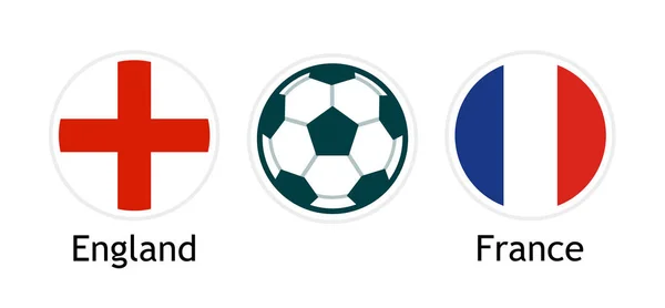 Angleterre contre France - Bannière vectorielle pour la compétition de football . — Image vectorielle