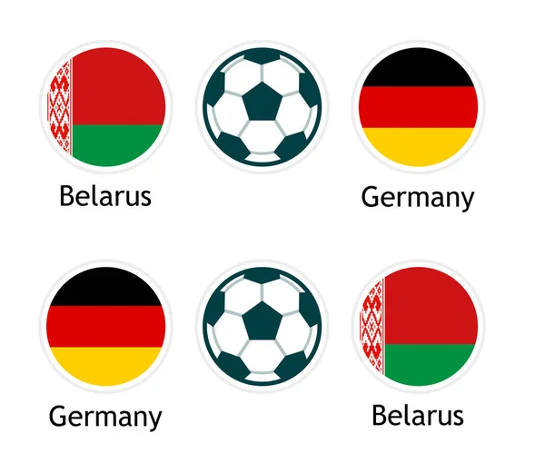 Biélorussie contre Allemagne - Bannière vectorielle pour la compétition de football . — Image vectorielle