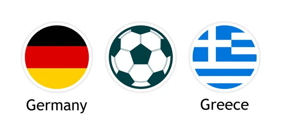 Allemagne contre Grèce - Bannière vectorielle pour la compétition de football . — Image vectorielle