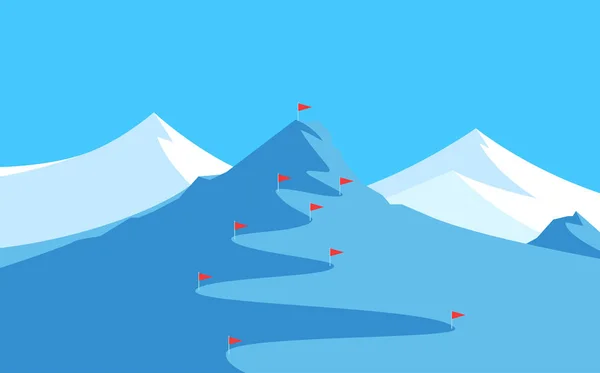 Paisaje con Montañas para Esquí y Slalom — Vector de stock