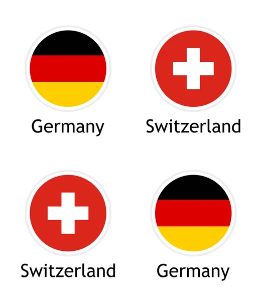 Illustrations of the Political Union of Switzerland and Germany. — Stock Vector