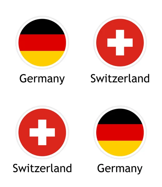 Illustrationen zur politischen Union der Schweiz und Deutschlands. — Stockvektor