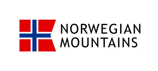 Modelo de logotipo para passeios às montanhas norueguesas — Vetor de Stock
