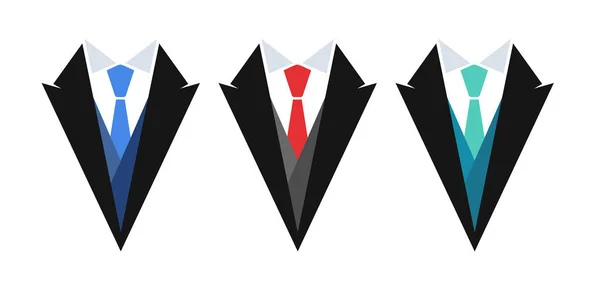 Logo d'entreprise. Combinaison avec cravate, ensemble d'emblèmes vectoriels . — Image vectorielle