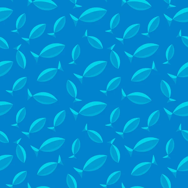 Fisch Nahtlosen Hintergrund Blaue Farbe Für Website Oder Banner Des — Stockvektor