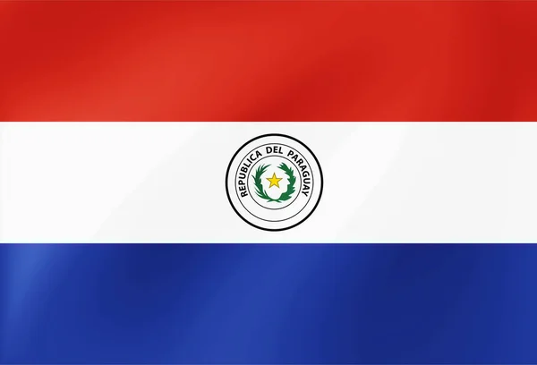パラグアイの旗 休日のイラストのための国立パラグアイのシンボル ベクトル波状バナー — ストックベクタ