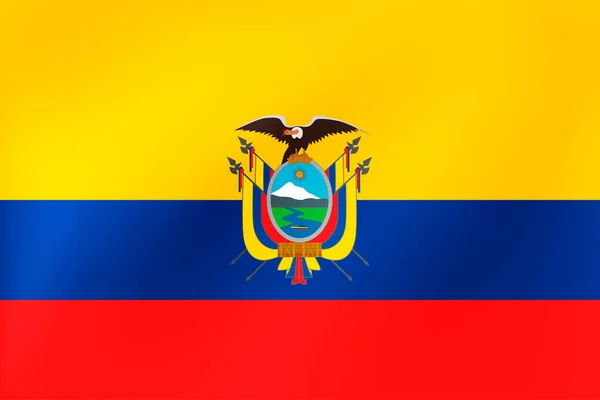 Ecuador Zászló Nemzeti Ekuadori Szimbólum Illusztrálására Utazás Választás Nyaralás Vektorhullámos — Stock Vector