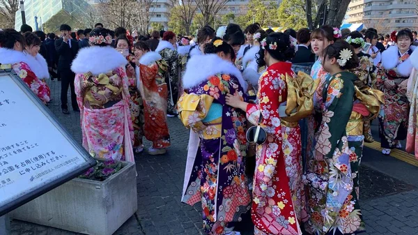 Seijin hayır. Merhaba. Japonya 'da yetişkinler günü kutlaması. Japon gençliği 20 yaşına geldiğinde 