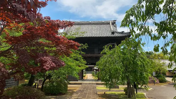 Niomon kapısı. Japon tapınağı. Nagachikayama Myokenji Tapınağı. Shin Myokenji Tapınağı olarak da bilinir. Toda şehrinde yer almaktadır. Nichiren Dönemi 'nde inşa edildi..