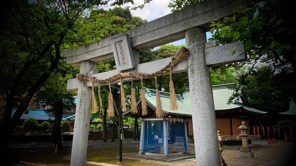 Japon Tapınağı Kapısı Çoğunlukla Japon Tapınakları Tapınaklarının Girişinde Bulunur Tori — Stok fotoğraf